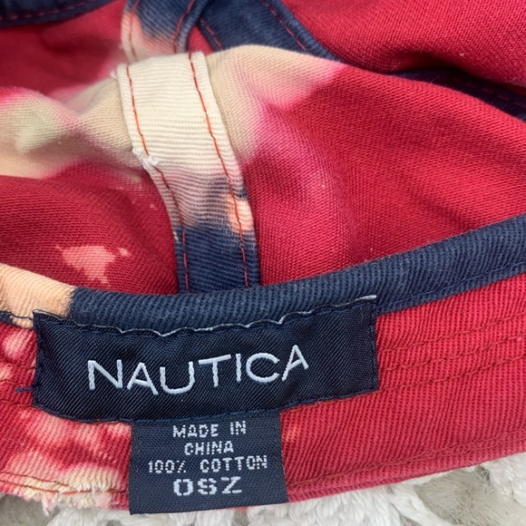 Nautica Bleach Splatter Distressed Dad Hat OS - Picture 5 of 6